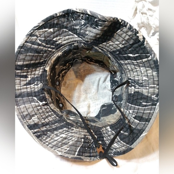 Military Sun Hat Bucket Hat Black Gray Camo Jungle Type II One Size Adult Unisex - Picture 4 of 4